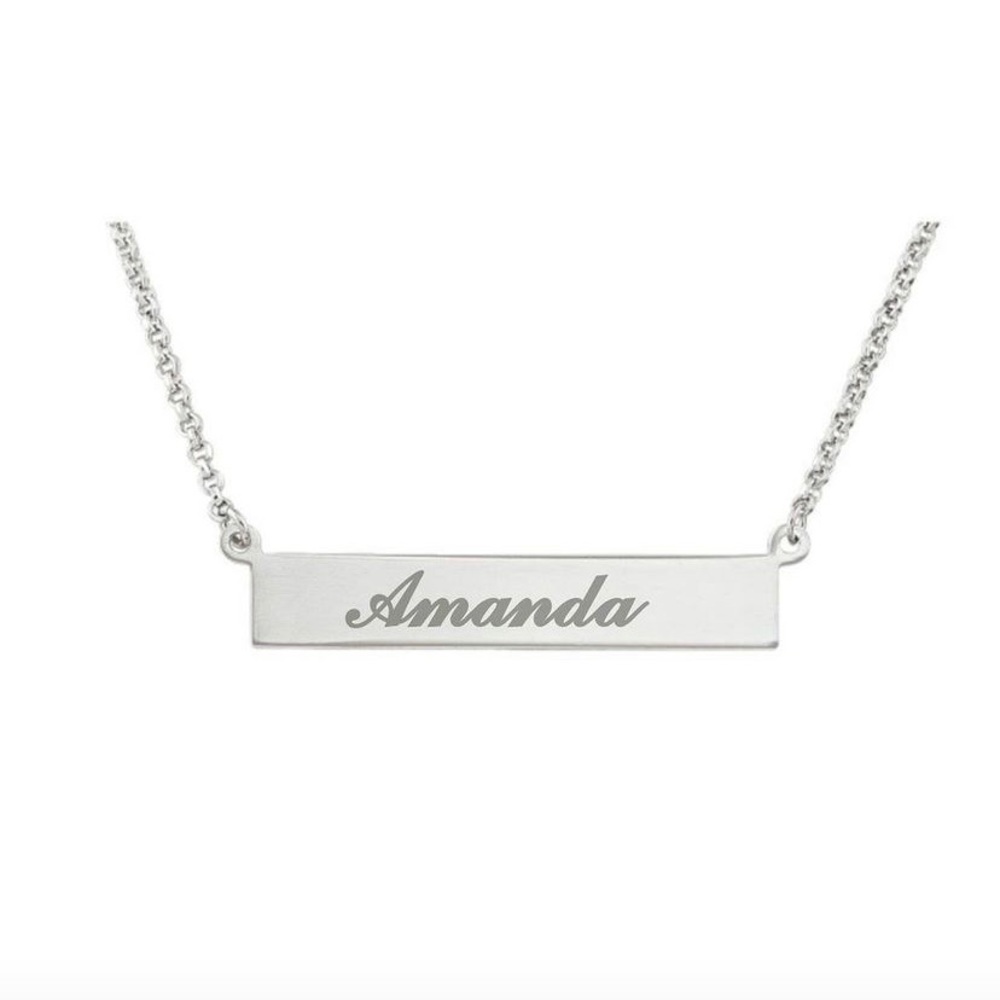 925 Sterling silver bar necklace with any name